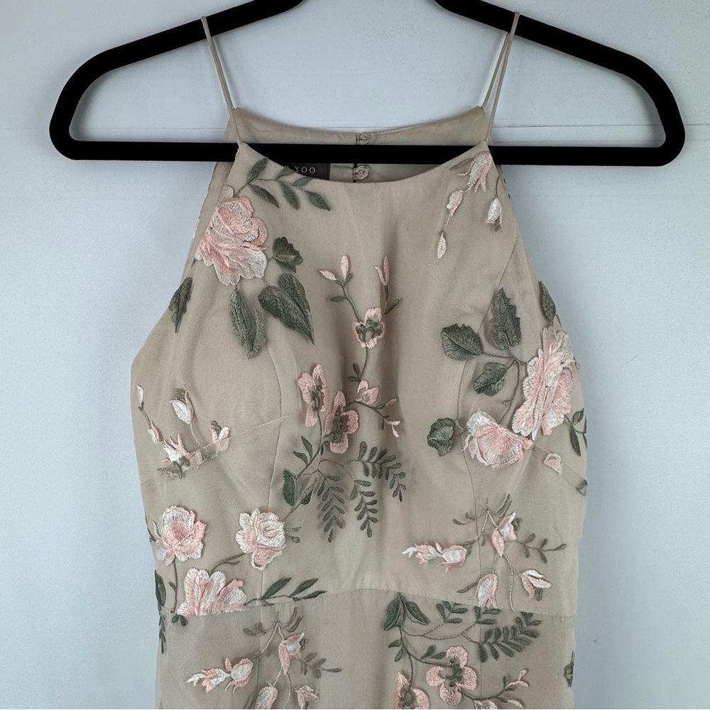 Jenny Yoo Cream Halter Maxi Gown for Weddings - Picture 3 of 16